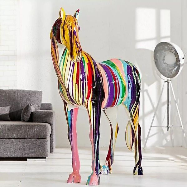 XXL Deko Skulptur Pop Art Pferd STALLION Bunt aus Fiberglas handbemalt 140c günstig online kaufen