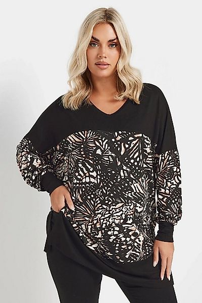 Stil Diva Blusentop Plus-Size-Bluse mit V-Ausschnitt, langen Ärmeln, elasti günstig online kaufen