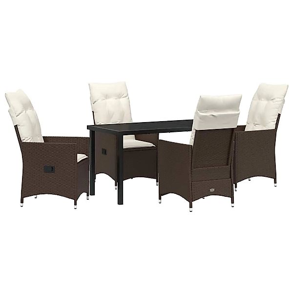 vidaXL Garten Essgruppe mit Kissen 5-Tlg Braun Poly Rattan 3379543 günstig online kaufen