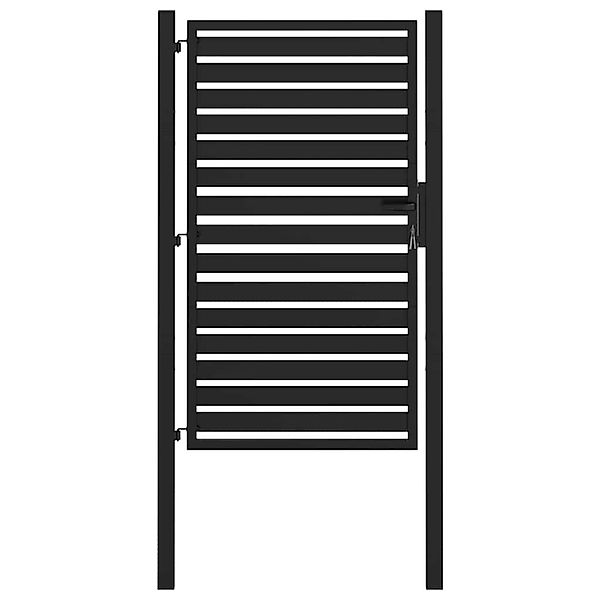 vidaXL Gartentor Abschließbar Schwarz 100x150 cm Aluminium 42004148 günstig online kaufen