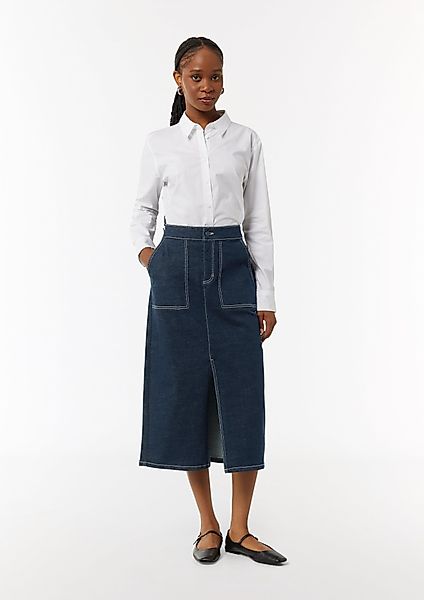 comma casual identity Maxirock Elastischer Denimrock günstig online kaufen