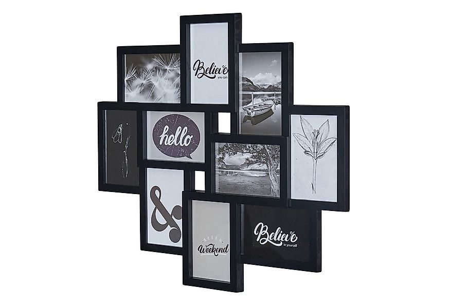 Levandeo® Bilderrahmen Collage, Bilderrahmen Schwarz 10 Fotos Fotogalerie F günstig online kaufen