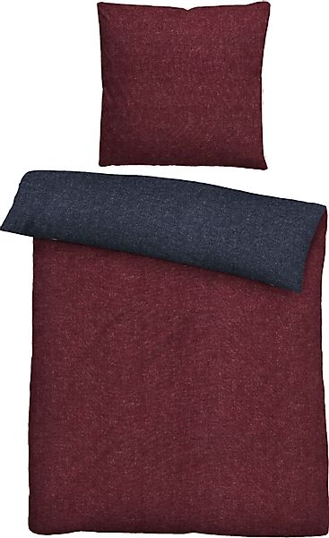 Biberna Wendebettwäsche "Hermal" 2 Stk. tlg. Flanell in Melangeoptik, Winte günstig online kaufen