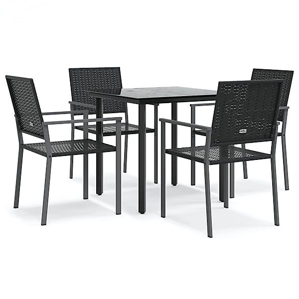 vidaXL 5-Tlg Garten-Essgruppe Poly Rattan und Stahl 3187020 günstig online kaufen