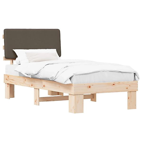 vidaXL Bettgestell mit Gepolstertem Kopfteil Taupe 100 x 200 cm 877372 günstig online kaufen