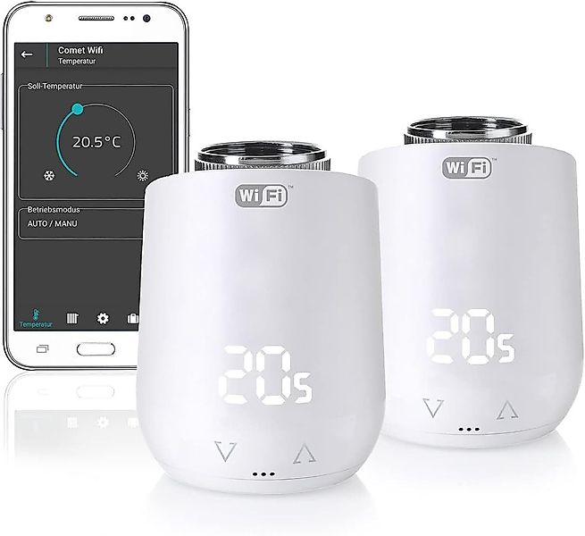 EUROtronic Heizkörperthermostat Comet WIFI 700233 2er günstig online kaufen