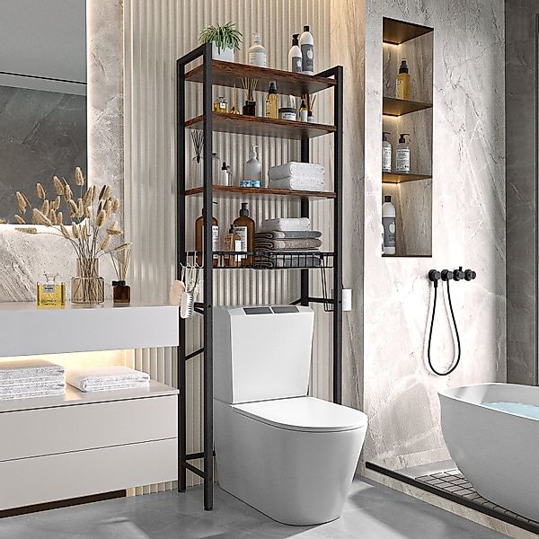 Biemlerfn Badregal Toilettenregal mit Toilettenpapierhalter, höhenverstellb günstig online kaufen