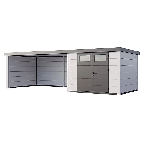 Gerätehaus Classico 3030 mit Lounge XL Links m. Weiße Ecken 762 x 238 cm We günstig online kaufen