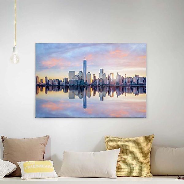 Bricoflor Sonnenuntergang Leinwand Mit Skyline Von New York Modernes Schlaf günstig online kaufen