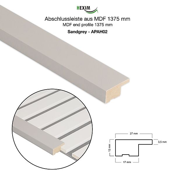 Hexim Wanddekoobjekt APAH02 (Abschlussleiste 137,5x2,7cm passend günstig online kaufen