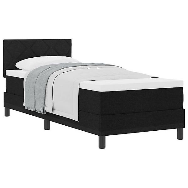 vidaXL Bett Boxspringbett mit Matratze Schwarz 80x200 cm Stoff (1-tlg) günstig online kaufen