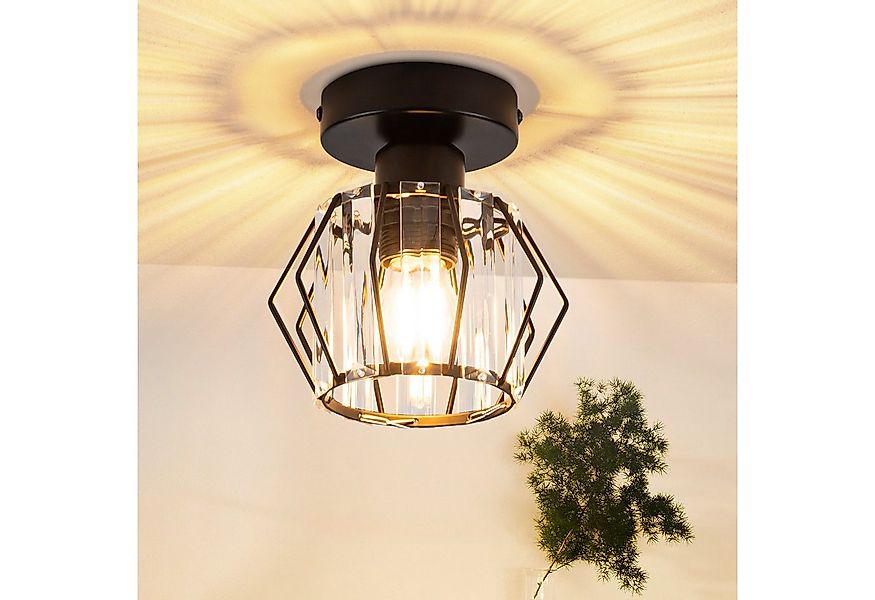 Nettlife Deckenleuchte Vintage Schwarz Kristall Modern E27 Küchenlampe Meta günstig online kaufen