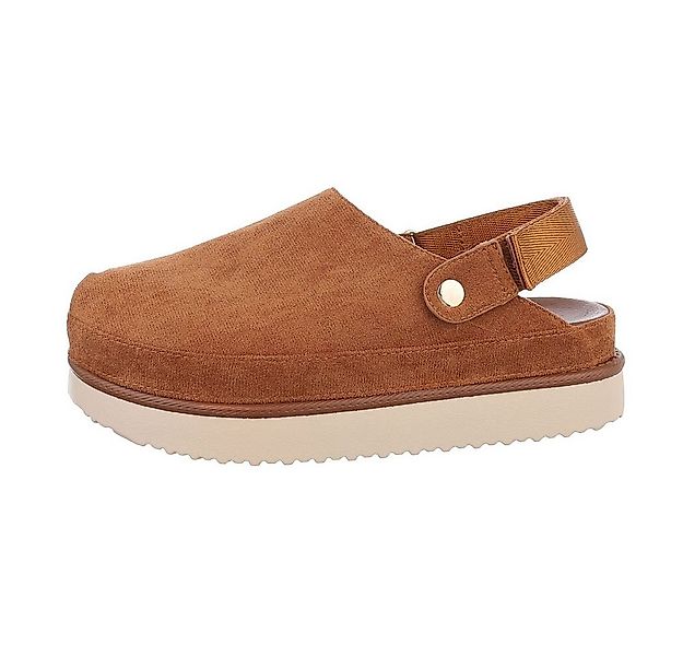 Ital-Design Komfortable Freizeit-Schuhe im modernen Design Plateausandalett günstig online kaufen