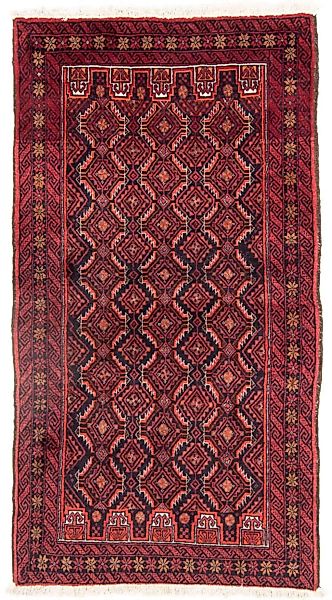 morgenland Wollteppich »Belutsch Durchgemustert Rosso 170 x 94 cm«, rechtec günstig online kaufen