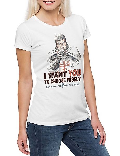 Urban Backwoods Print-Shirt Choose Wisely Damen T-Shirt Indiana Temple Jone günstig online kaufen