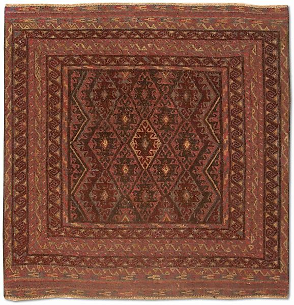 morgenland Wollteppich »Kelim Afghan Teppich handgewebt rot«, quadratisch, günstig online kaufen