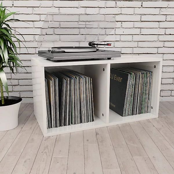 Schallplatten-aufbewahrungsbox Hochglanz-weiß 71ã34ã36cm günstig online kaufen