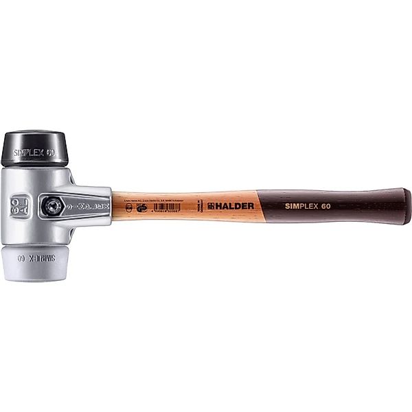Halder Simplex Schonhammer Ø 60 mm Gummi Schwarz   TPE-mid Grau mit Alumini günstig online kaufen