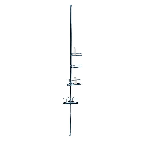 MSV Duschregal Stahl 4 Ablagen Höhenverstellbar 35,5 cm x 25,5 cm x 250 cm günstig online kaufen