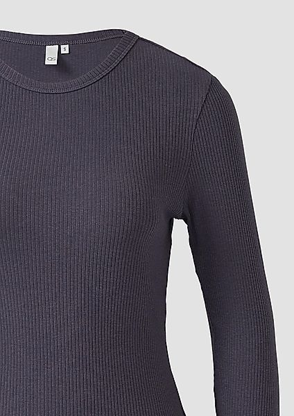 QS Langarmshirt Geripptes Longsleeve im Slim günstig online kaufen