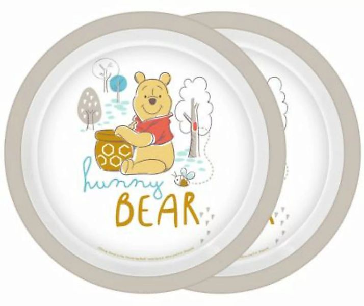 Geda Labels Teller Winnie Pooh hunny Bear 2er Set 21,5cm Kinderteller bunt günstig online kaufen