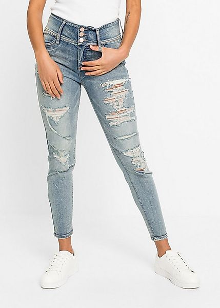 bonprix Skinny-fit-Jeans Skinny-fit, mit breitem Bund, mit Stretch-Material günstig online kaufen