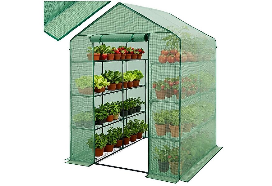 tectake Gewächshaus Foliengewächshaus mit quadratischer Grundfläche, Set, 1 günstig online kaufen