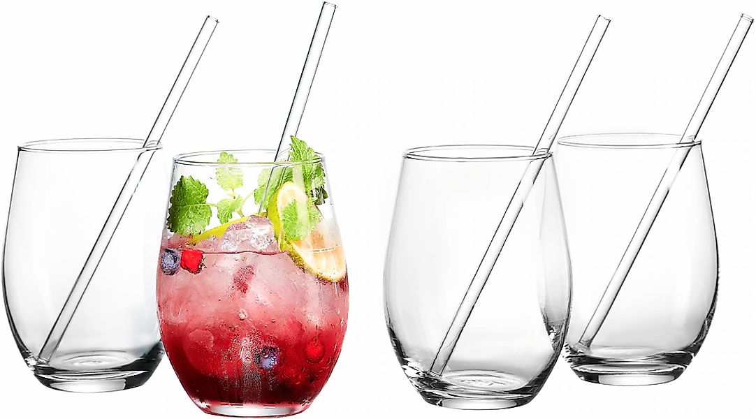 Ritzenhoff & Breker Longdrinkglas "Gin" 8-teilig, inkl. Glas-Trinkhalme, 59 günstig online kaufen