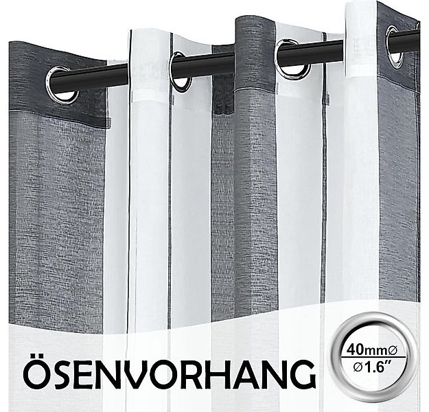 TUWENA Gardine Vorhänge mit Ösen, Streifen Voile Gardinen Halbtransparent 2 günstig online kaufen