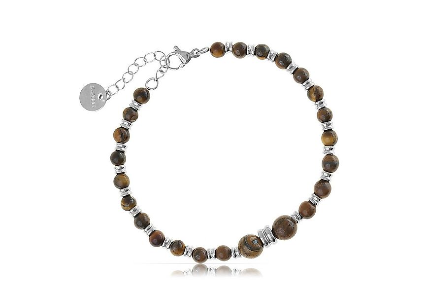 Made by Nami Edelstahlarmband Herren mit Tigerauge Perlenarmband Männer aus günstig online kaufen