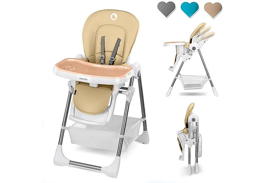 lionelo Hochstuhl Linn (TOP),  3-Positionen  HÖHE 6-Stufen bis 15 kg  klapp günstig online kaufen