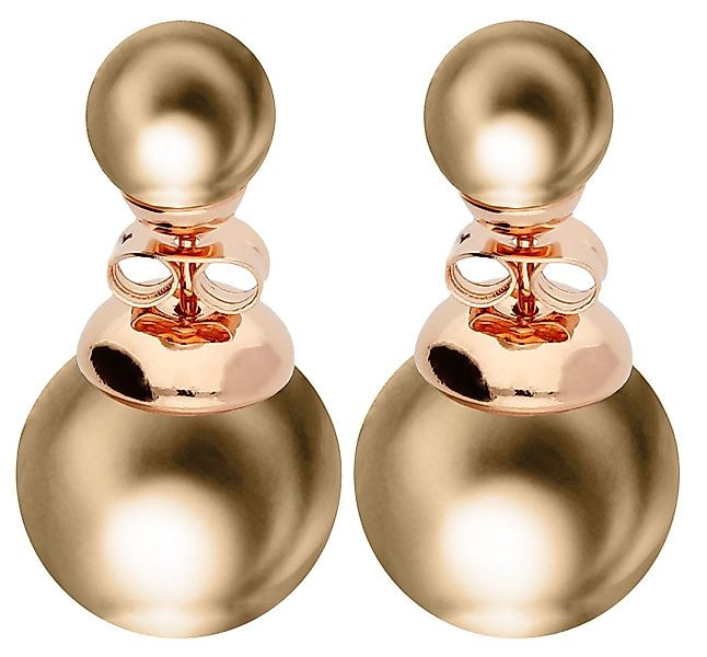 LÖB Paar Ohrstecker 750 (18 Karat) Roségold vergoldet Ohrstecker Zwei Perle günstig online kaufen