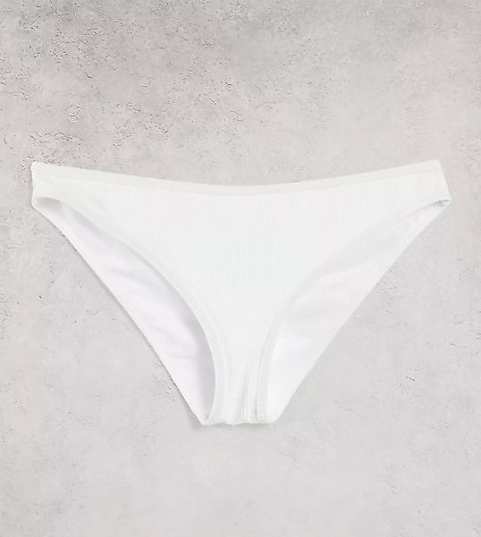Peek & Beau – Größere Brust – Exklusive weiße Bikinihose in Knitteroptik günstig online kaufen