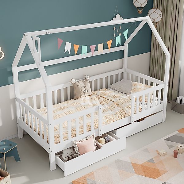 STILVORA Kinderbett 90x200 Hausbett mit Stauraum günstig online kaufen