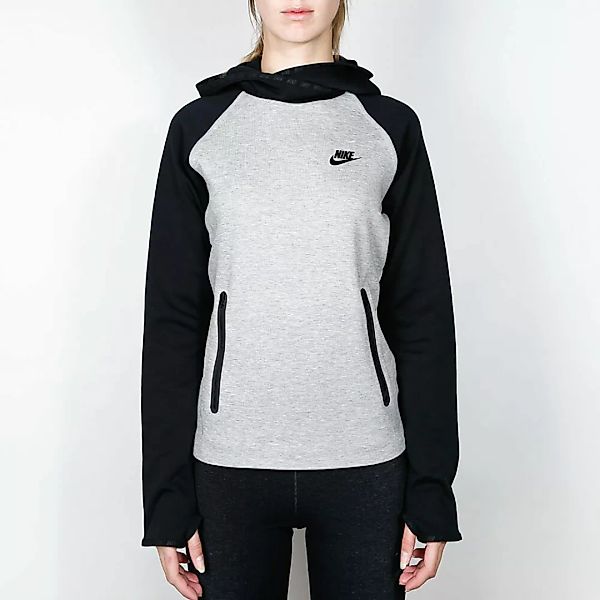 Nike Wmns Tech Fleece Funnel Hoodie - Black / Dark Grey Heather XS günstig online kaufen