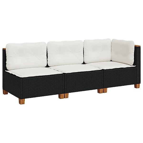 vidaXL Loungesofa Gartensofa mit Kissen 3-Sitzer günstig online kaufen