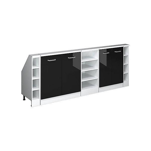 Vicco Unterschrank R-Line, Schwarz-Eiche Hochglanz/Weiß, 215 günstig online kaufen