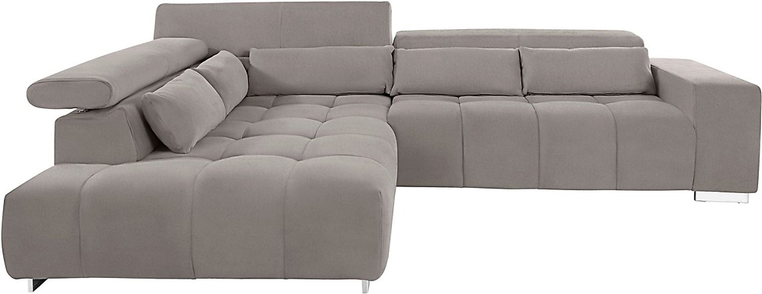 COTTA Ecksofa "Orion L-Form", mit Kopfteilverstellung & 3 Nierenkissen günstig online kaufen