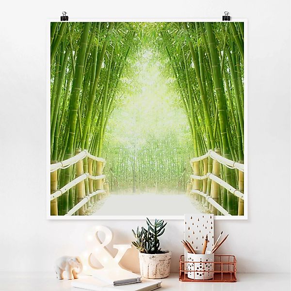 Poster Natur & Landschaft - Quadrat Bamboo Way günstig online kaufen
