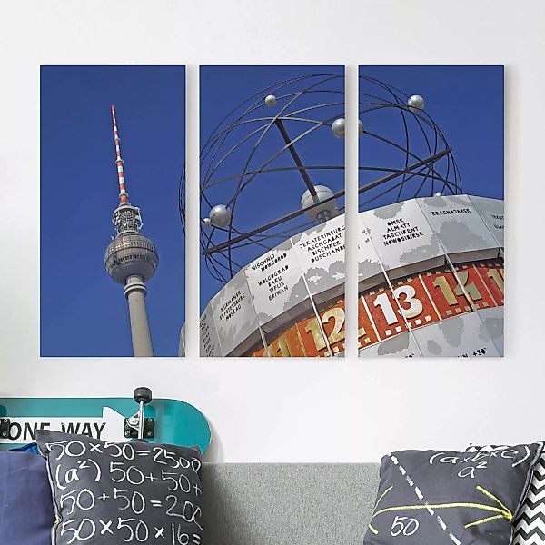 3-teiliges Leinwandbild Architektur & Skyline - Querformat Berlin Alexander günstig online kaufen