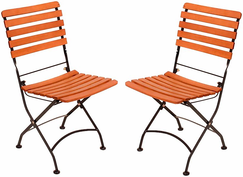 Garden Pleasure Klappstuhl "Wien" () 1 Stk. Stahl/Eukalyptus, klappbar günstig online kaufen
