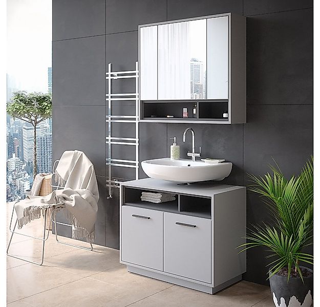 Vicco Waschbeckenunterschrank Beatrice, Grau/Anthrazit, 80 x günstig online kaufen