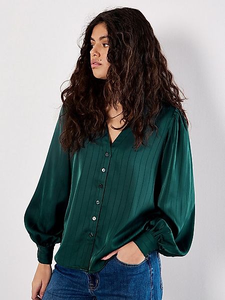 Apricot Satinbluse Satinbluse mit tiefem Ausschnitt günstig online kaufen