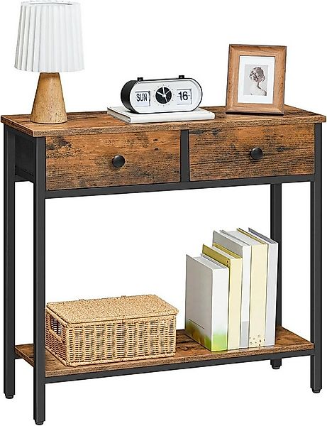 Hoobro Konsolentisch (75×24×75 cm, Schmaler Beistelltisch mit Stoffschublad günstig online kaufen