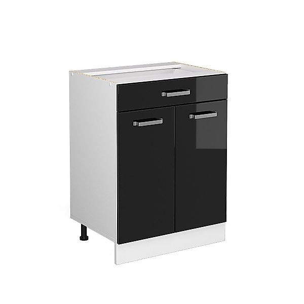Vicco Schranksystem R-Line, Schwarz Hochglanz/Weiß, 60cm günstig online kaufen