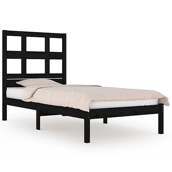 vidaXL Massivholzbett Schwarz 75x190 cm 2FT6 Small Single1179355 günstig online kaufen
