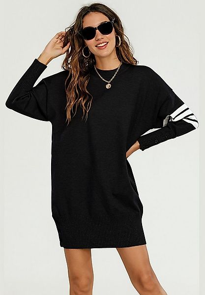 FS Collection Strickkleid Damen Gestricktes Tunika Pulloverkleid Strickklei günstig online kaufen