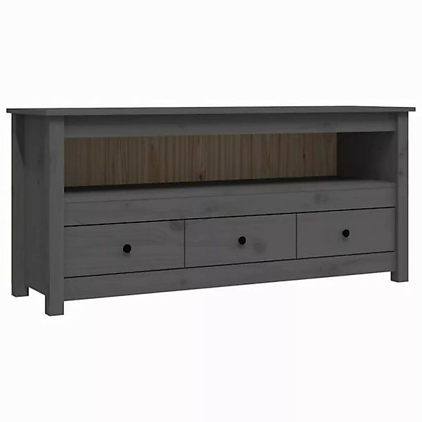 furnicato TV-Schrank Grau 114x35x52 cm Massivholz Kiefer (1-St) günstig online kaufen