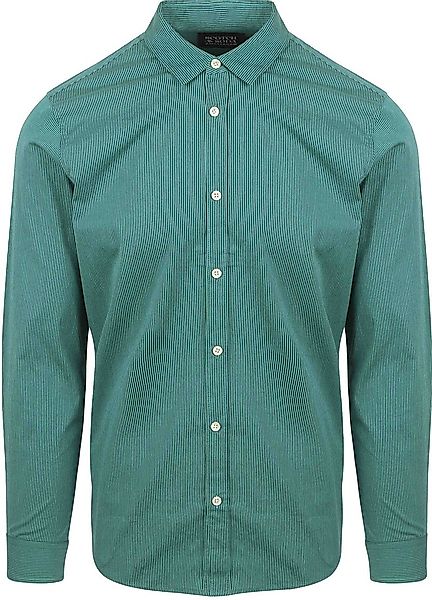 Scotch and Soda Hemd Essential Poplin Stripe Grun - Größe S günstig online kaufen