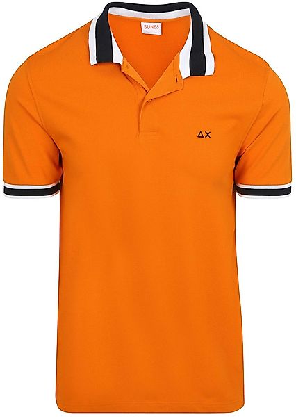 Sun68 Poloshirt Multistripes Collar Orange - Größe XL günstig online kaufen